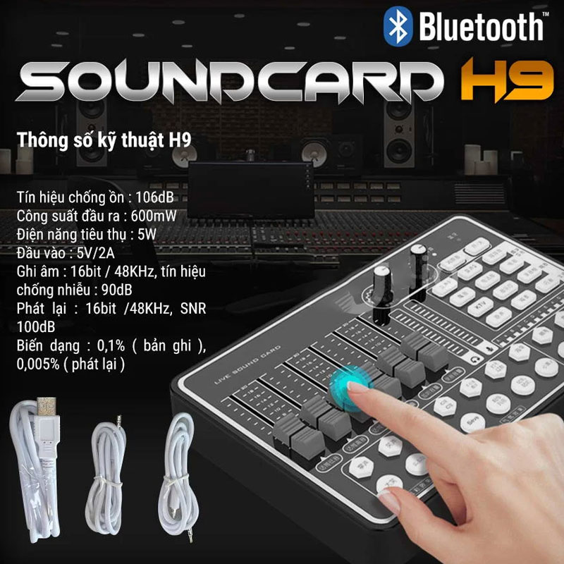 Sound Card H9 Và Mic Thu Âm ISK AT100