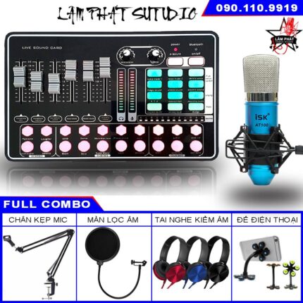 Full Combo SoundCard H9 Và Micro Thu Âm ISK AT100