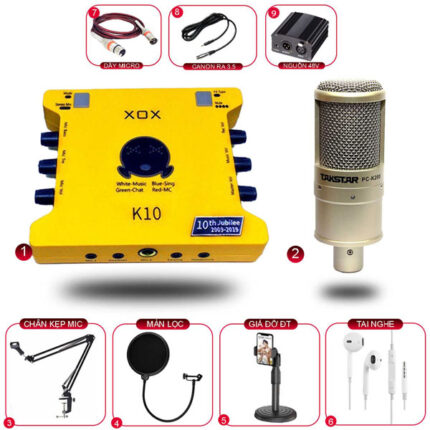 Combo Livestream XOX K10 2020 Và Micro Takstar PC K200 Gen 2