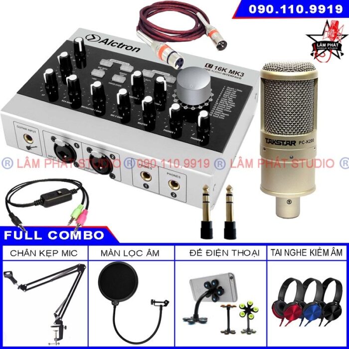 tron-bo-sound-card-u16k-mkii-va-mic-thu-am-takstar-pc-k200 Combo Sound Card Alctron U16K MK3 Và Micro Takstar PC K200