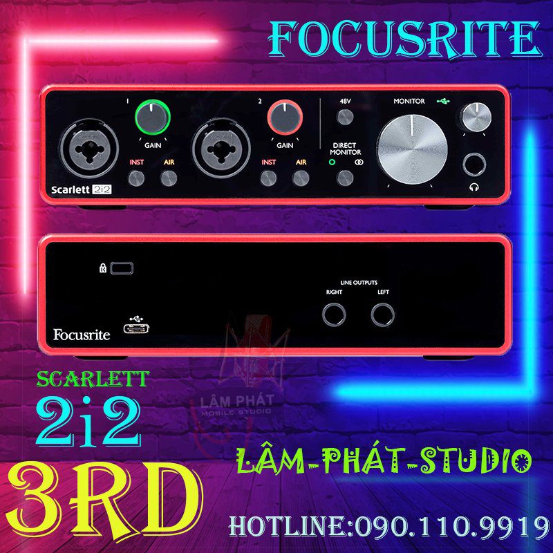 Sound Card Focusrite Scarlett 2i2 3rd (Gen) - TẶNG CUBASE 10