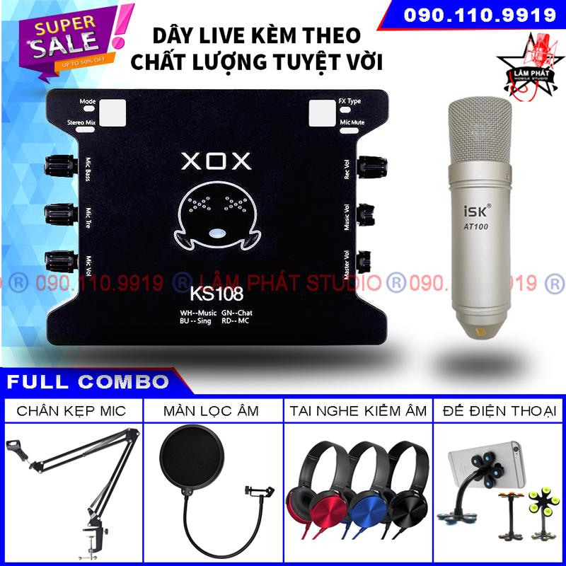 Combo Sound Card XOX KS-108 Và Micro ISK AT100