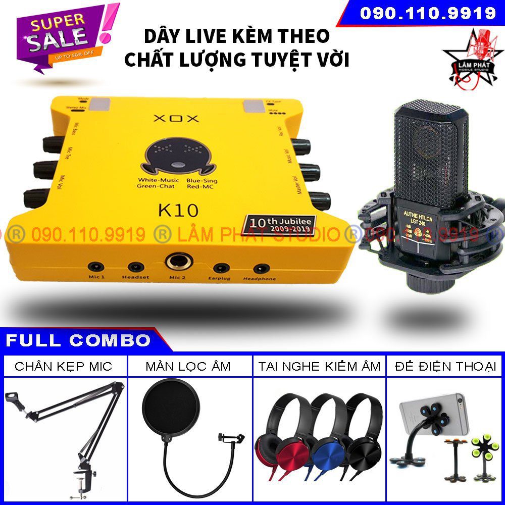 Bộ Sound Card XOX K10 - Micro LGT 240