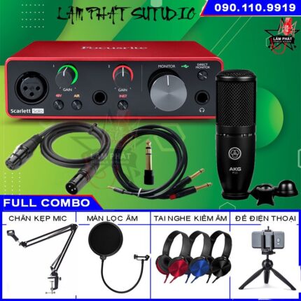 Bộ Sound Card Focusrite Solo Gen 3 Và Mic AKG P120