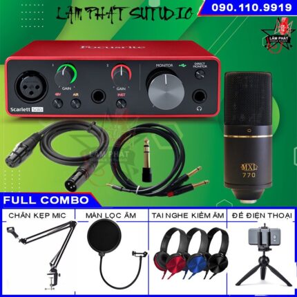 Bộ thu âm tại nhà tốt nhất Bộ Sound Card Focusrite Solo Gen 3 Và Mic MXL 770