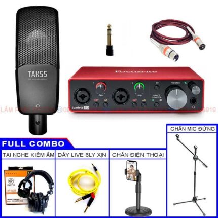 Bộ Thu Âm Focusrite 2i2 3rd Gen Và Micro Takstar Tak55