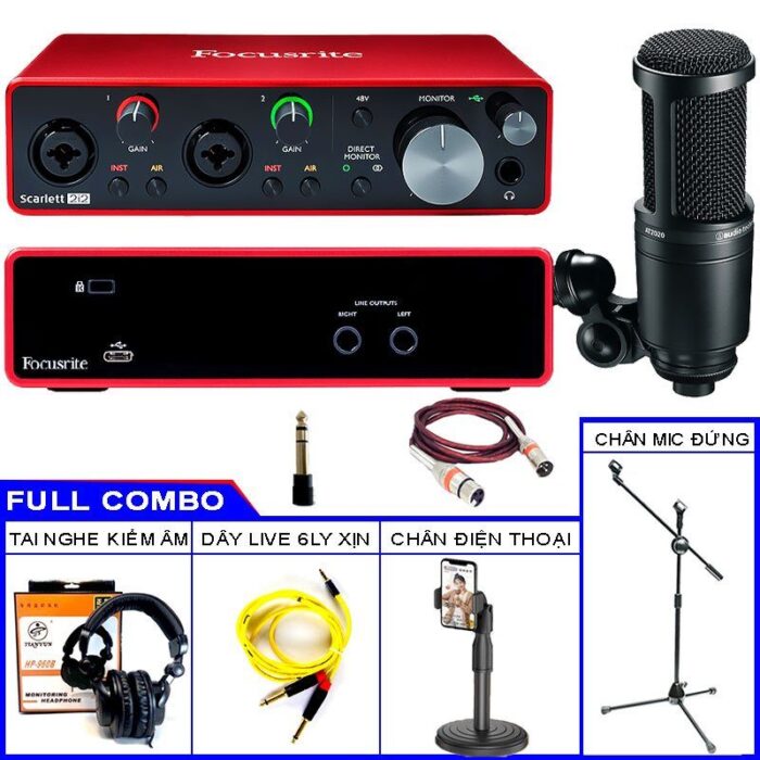 Bo Thu Am Focusrite 2i2 3rd Gen Va Mic AT 2020