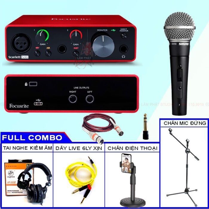 sound card solo gen 3 micro shure sm58s 1