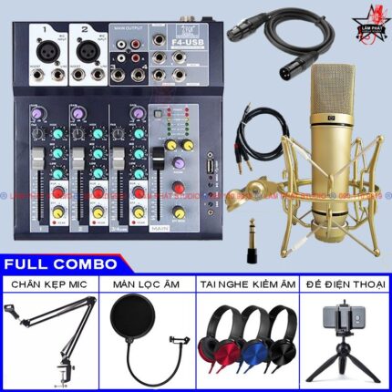 full combo mixer yamaha f4 bluetooth và micr ma87