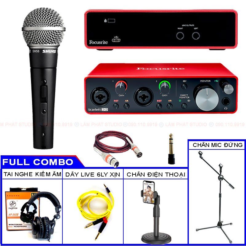 sound card focusrute 2i2 micro shure sm58s 1
