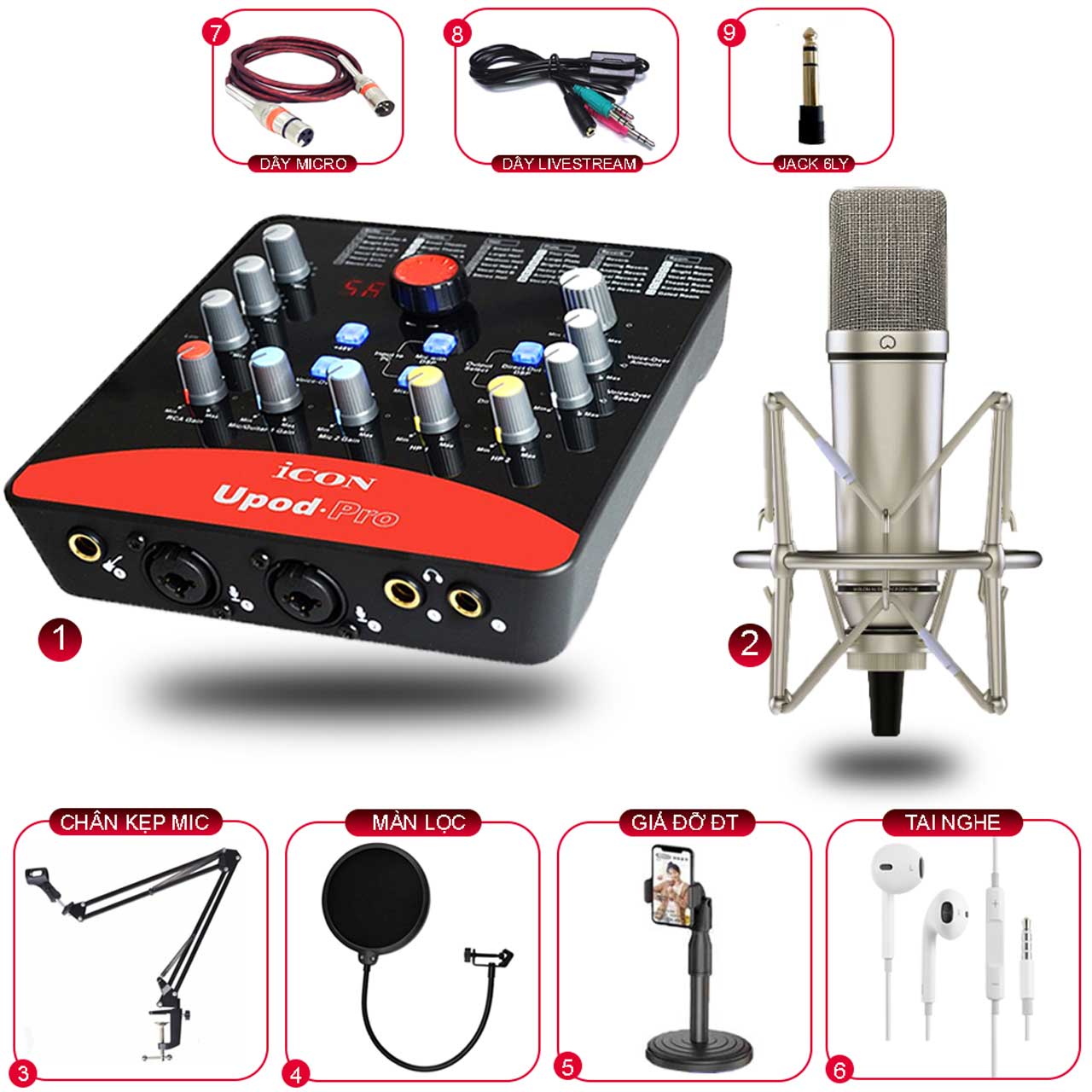 Combo Thu Âm Upod Pro Và Micro MA87