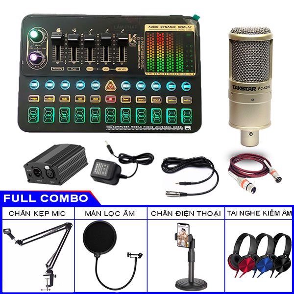 full k200 k500 combo sound card k500 2021 micro pc k200 lam phat studio