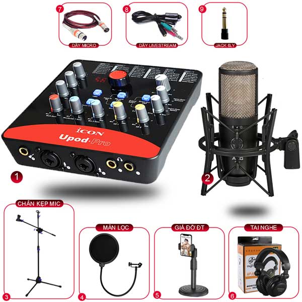 Combo Icon Upod Pro Và Micro AKG P420 Phụ kiện tốt