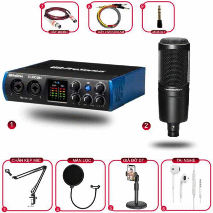 Combo Thu Âm Presonus Studio 24C Và Micro Technica AT2020