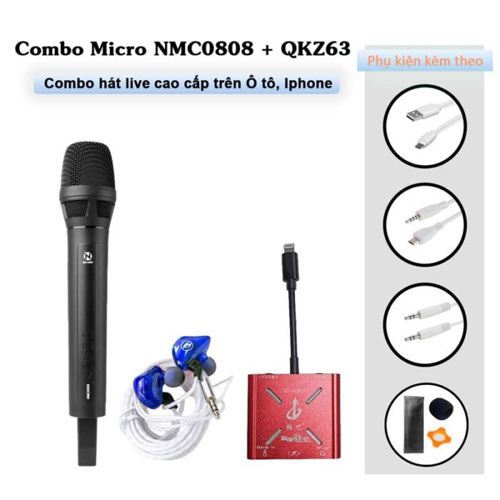 Combo Micro NMC0808 QKZ63 mang đến cho bạn một trải nghiệm livestream chuyên nghiệp và chất lượng cao. Kết hợp giữa Micro hát karaoke trên ô tô NMC0808 và Tai nghe QKZ63, combo này là sự lựa chọn hoàn hảo để nâng cao chất lượng âm thanh và trải nghiệm livestream của bạn.