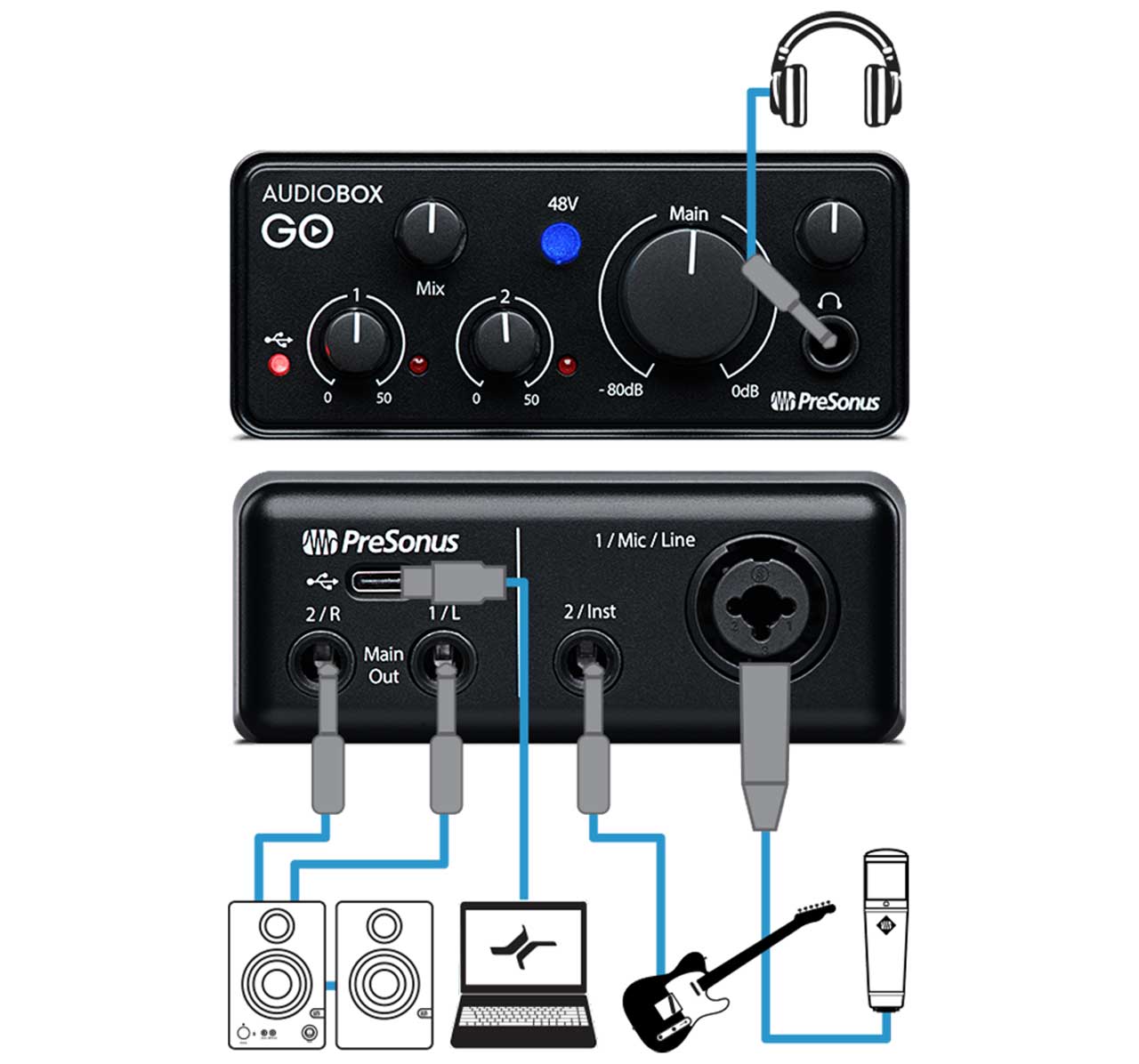 PreSonus Audio Box GO Soundcard Thu Âm Mini