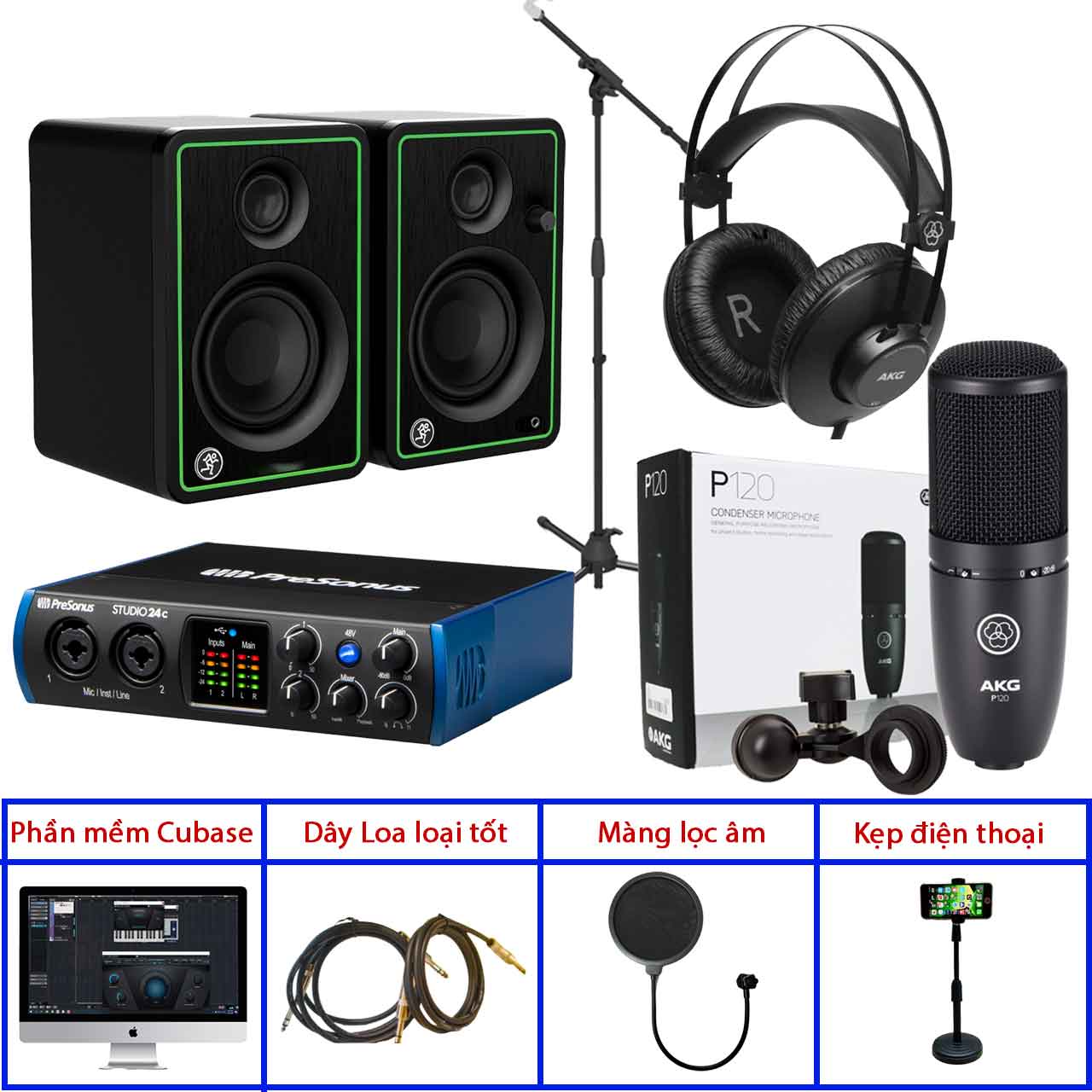 Combo Thu âm Studio 24C Và Micro AKG P120 Home Studio