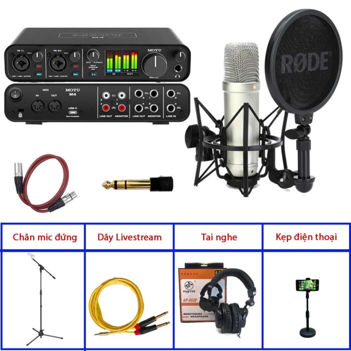 Combo Motu M4 Micro và Rode NT1 Gen 5th
