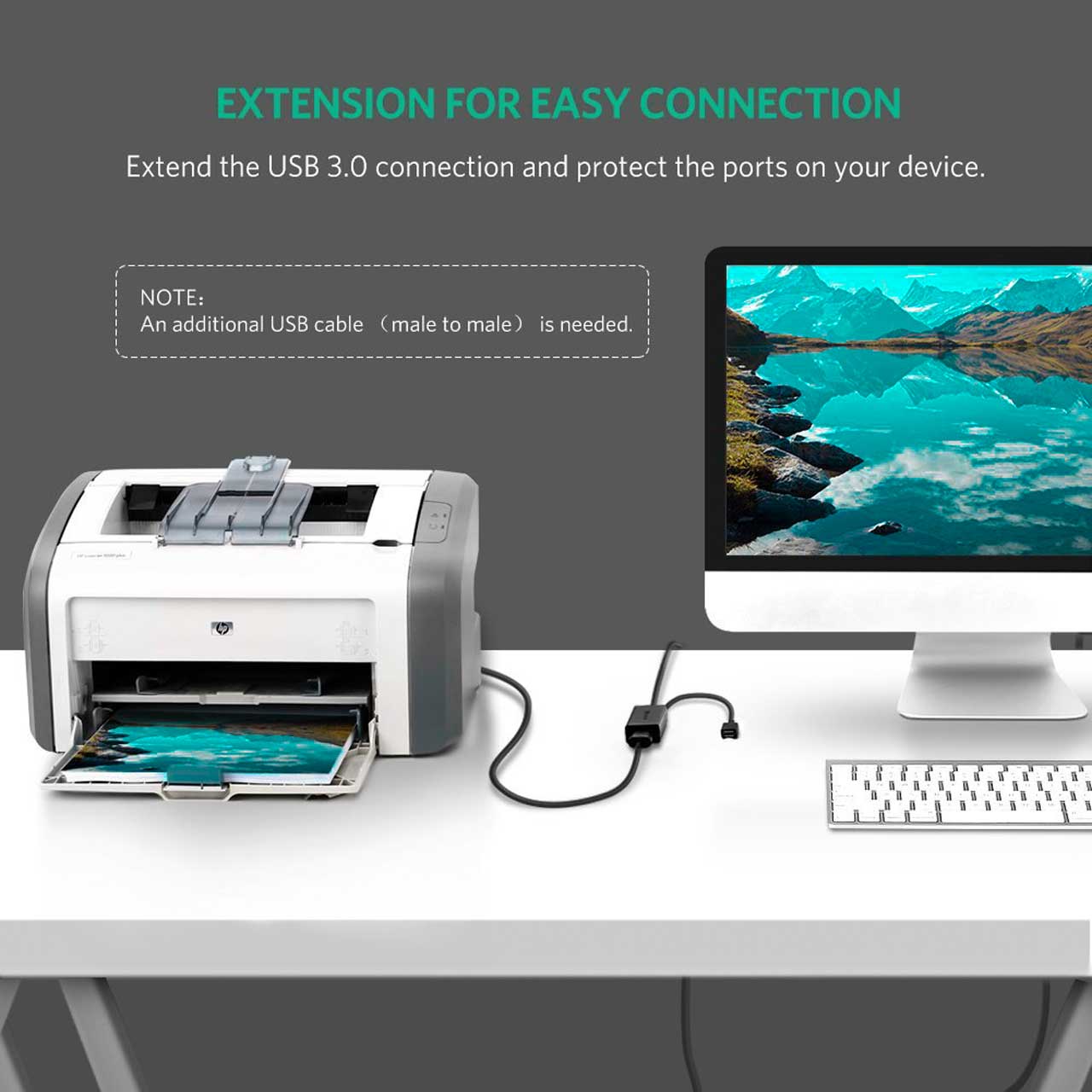 Cáp nối dài USB 3.0 dài 5m Tích hợp nguồn Micro USB cao cấp chính hãng 
