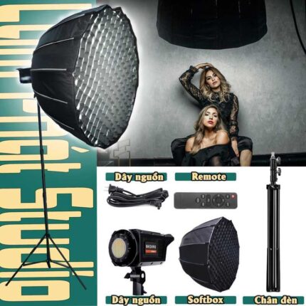 Bộ đèn livestream quay video LP Pro 100W Softbox Parabolic