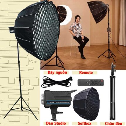 Bộ đèn livestream quay video LP Pro 150W Softbox Parabolic