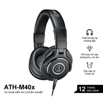 Headphone Audio Technica ATH M40x tai nghe kiểm âm Closed back 