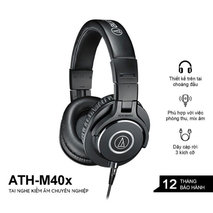 Headphone Audio Technica ATH M40x tai nghe kiểm âm Closed back 