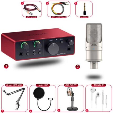 Focusrite Solo Gen 4 và Micro Taskstar K200