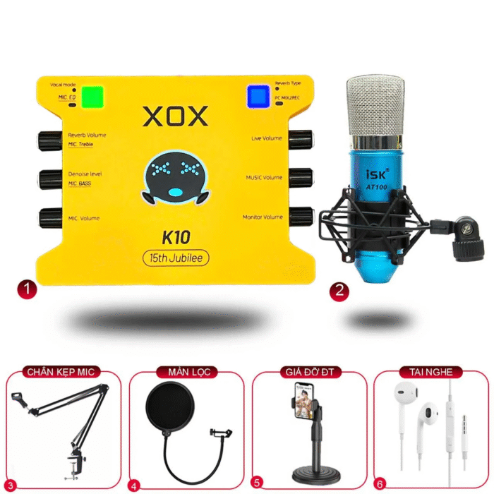 imgi 34 sound card xox k10 10th ban 2020 va micro thu am isk at100 2