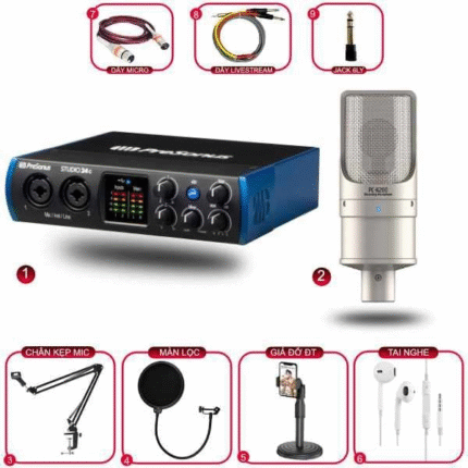 Combo Thu Âm Presonus Studio 24C Và Mic Takstar PC K200 (2nd